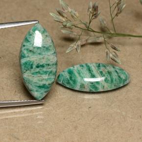 Gemme di amazzonite verde freddo naturale da 12,69 ct, marchesa, opaco