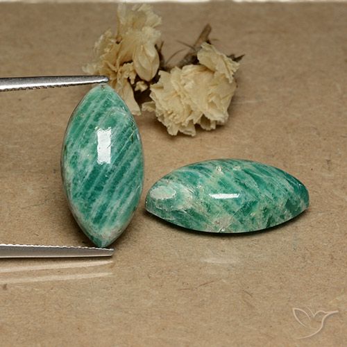 17.83ctw Naturale Verde medio Amazzonite, Taglio marquise, Opaco