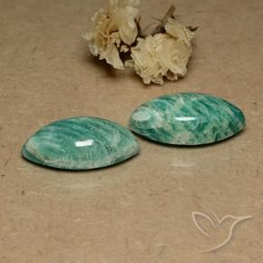 Gemme di Amazzonite Verde medio naturale da 17.83 ct, Taglio marquise, Opaco