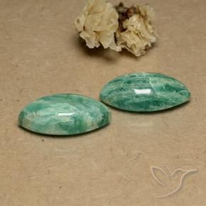 Gemme di amazzonite verde pino naturale da 17,51 ct, taglio marquise, opaco
