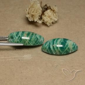 Gemme di Amazzonite Verde medio naturale da 18.56 ct, Taglio marquise, Opaco