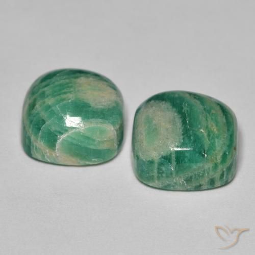 Gemme di Amazzonite Verde medio naturale da 10.90 ct, Cuscino, Opaco