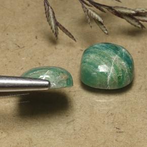 Gemme di Amazzonite Verde freddo naturale da 8.15 ct, Taglio a cuscino, Opaco