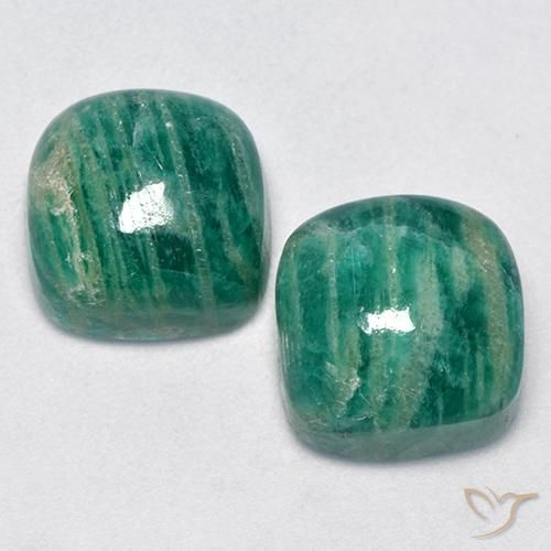 Amazzonite naturale verde da 11,90 ct, taglio a cuscino, opaco