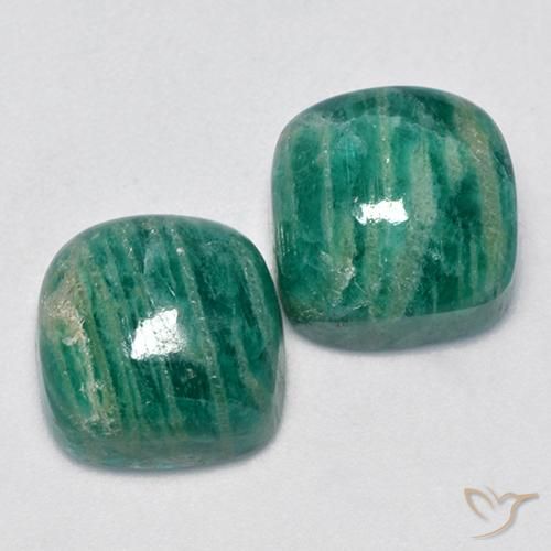 Amazzonite naturale verde da 11,90 ct, taglio a cuscino, opaco