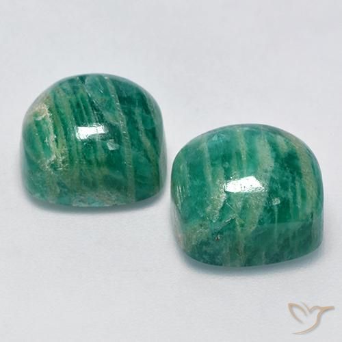 Amazzonite naturale verde da 11,90 ct, taglio a cuscino, opaco