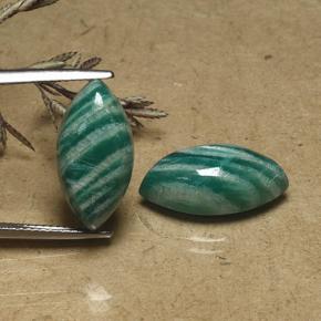 Gemme di Amazzonite Verdazzurro naturale da 14.83 ct, Taglio marquise, Opaco