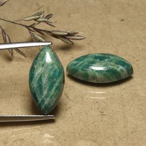 Gemme di Amazzonite Verde freddo naturale da 12.58 ct, Taglio marquise, Opaco