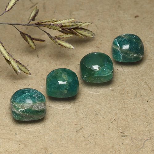 7.62ctw Naturale Verde freddo Amazzonite, Cuscino, Opaco