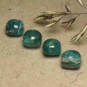 Gemme di Amazzonite Verde freddo naturale da 7.62 ct, Cuscino, Opaco