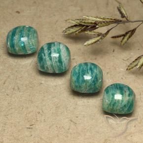 Gemme di Amazzonite Verde Pino naturale da 8.14 ct, Cuscino, Opaco