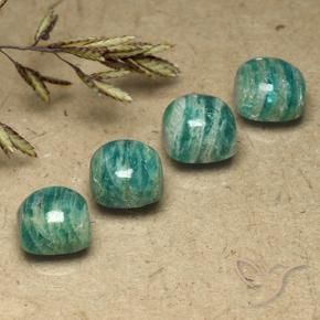 Gemme di Amazzonite Verde Pino naturale da 8.14 ct, Cuscino, Opaco