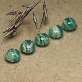 Gemme di Amazzonite Verde Pino naturale da 4.65 ct, Taglio rotondo, Opaco