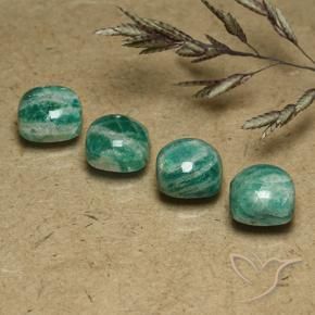 Gemme di Amazzonite Verde freddo naturale da 7.14 ct, Cuscino, Opaco