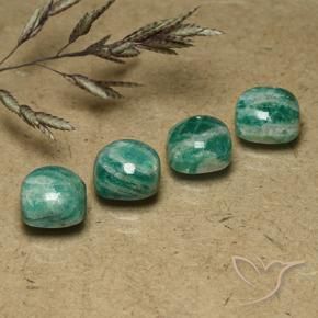 Gemme di Amazzonite Verde freddo naturale da 7.14 ct, Cuscino, Opaco