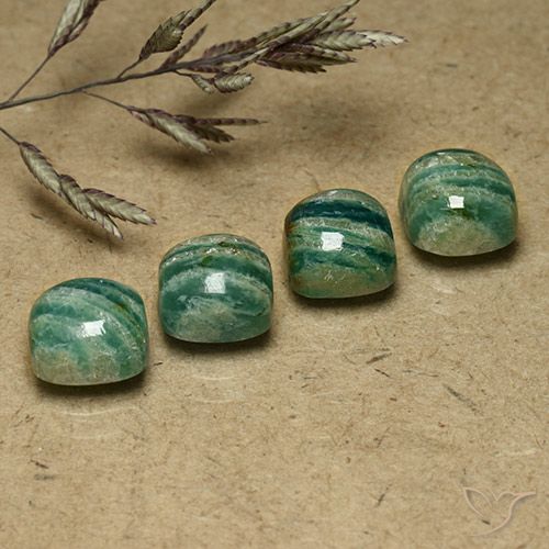 7.99ctw Naturale Verde medio-scuro Amazzonite, Cuscino, Opaco