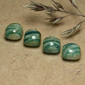 Gemme di Amazzonite Verde medio-scuro naturale da 7.99 ct, Cuscino, Opaco