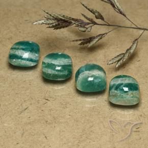Gemme di Amazzonite Verde Pino naturale da 7.03 ct, Cuscino, Opaco