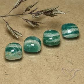 Gemme di Amazzonite Verde Pino naturale da 7.03 ct, Cuscino, Opaco