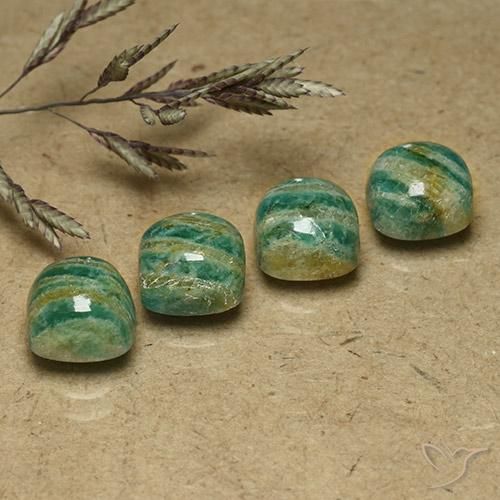 8.58ctw Naturale Verde medio-scuro Amazzonite, Cuscino, Opaco