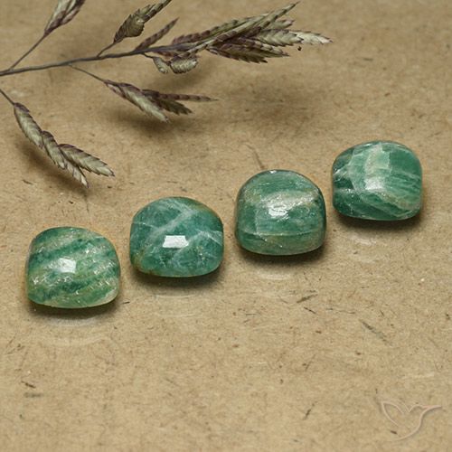 6.36ctw Naturale Verde Pino Freddo Amazzonite, Cuscino, Opaco