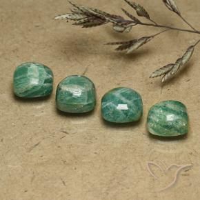Gemme di Amazzonite Verde Pino Freddo naturale da 6.36 ct, Cuscino, Opaco