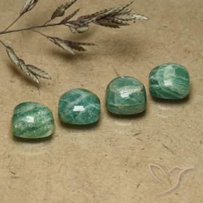 Gemme di Amazzonite Verde Pino Freddo naturale da 6.36 ct, Cuscino, Opaco