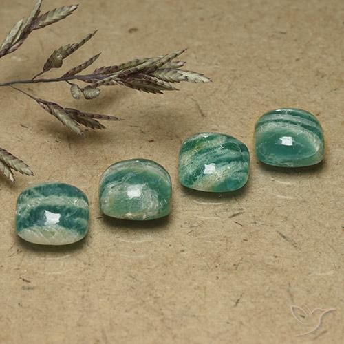 5.92ctw Naturale Verde freddo Amazzonite, Cuscino, Opaco