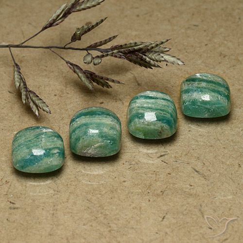 7.34ctw Naturale Verde freddo Amazzonite, Cuscino, Opaco
