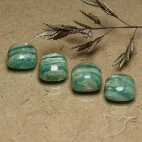 Gemme di Amazzonite Verde freddo naturale da 7.34 ct, Cuscino, Opaco