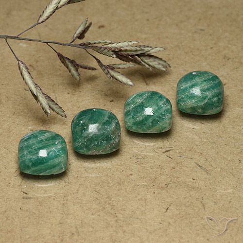 7.37ctw Naturale Verde Pino Amazzonite, Cuscino, Opaco