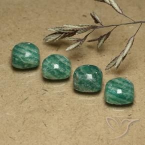 Gemme di Amazzonite Verde Pino naturale da 7.37 ct, Cuscino, Opaco