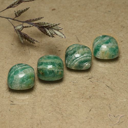 8.10ctw Naturale Verde medio-scuro Amazzonite, Cuscino, Opaco