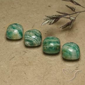 Gemme di Amazzonite Verde medio-scuro naturale da 8.10 ct, Cuscino, Opaco