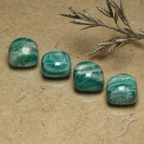 Gemme di Amazzonite Verde Pino naturale da 8.67 ct, Cuscino, Opaco