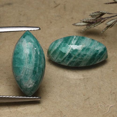 14.58ctw Naturale Verde scuro Amazzonite, Taglio marquise, Opaco