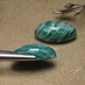 Gemme di Amazzonite Verde scuro naturale da 14.58 ct, Taglio marquise, Opaco