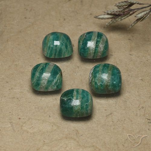 9.24ctw Naturale Verde Pino Amazzonite, Cuscino, Opaco