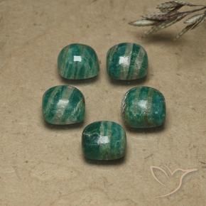 Gemme di Amazzonite Verde Pino naturale da 9.24 ct, Cuscino, Opaco