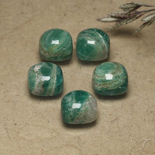 10.90ctw Naturale Verde freddo Amazzonite, Cuscino, Opaco
