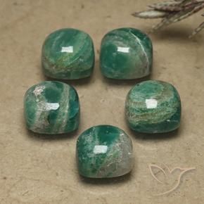 Gemme di Amazzonite Verde freddo naturale da 10.90 ct, Cuscino, Opaco