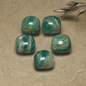 Gemme di Amazzonite Verde freddo naturale da 10.90 ct, Cuscino, Opaco