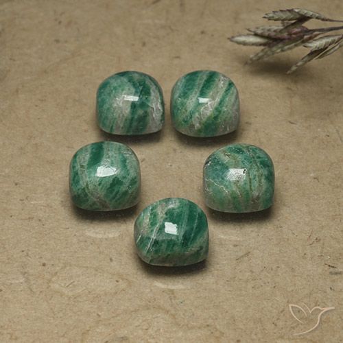 11.02ctw Naturale Verde freddo Amazzonite, Cuscino, Opaco