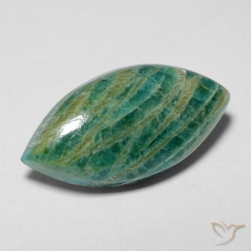 Amazzonite Verde medio naturale da 7.12 ct, Taglio marquise, Opaco