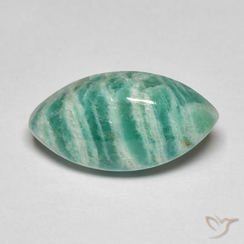 Amazzonite Verde freddo naturale da 6.39 ct, Taglio marquise, Opaco