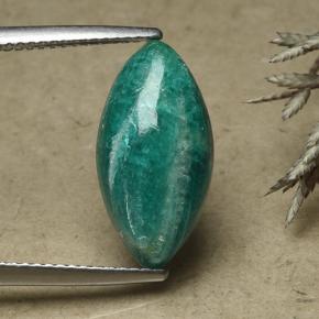 Amazzonite verde intenso naturale da 5,62 ct, marchesa, opaco