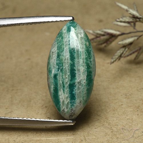 Amazzonite Verde medio naturale da 6.00 ct, Taglio marquise, Opaco