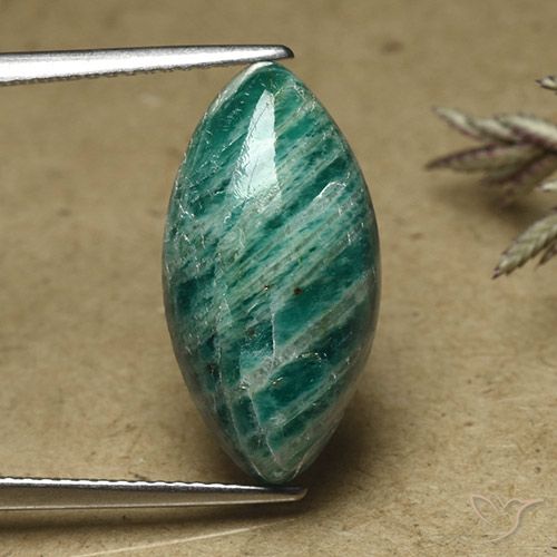 Amazzonite Verde freddo naturale da 6.68 ct, Taglio marquise, Opaco