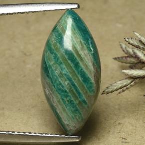 Amazzonite Verdazzurro naturale da 6.13 ct, Taglio marquise, Opaco
