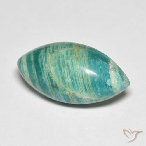 9.14ct Naturale Verde freddo Amazzonite, Taglio marquise, Opaco